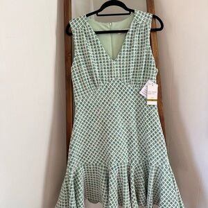 Taylor Tweed Fit and Flare NWT Green multicolored dress size 14 Easter Wedding